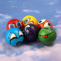Balles anti-stress amusantes en mousse souple, visages souriants et grimaces en PU pour enfants, jouet apaisant pour la mobilité des poignets