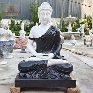 Große geschnitzte Buddha-Statuen in Lebensgröße aus Weißem Marmor für den Außenbereich Heimdekoration religiöse Buddha-Statuen