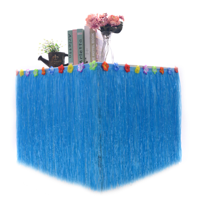 Красочный Гавайский декор для стола, юбка-занавеска из травы, летние пляжные праздничные принадлежности, Гавайская трава, настольные юбки