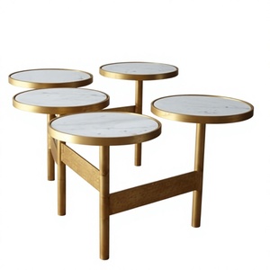 Modern Brass Frame Marble Top <b>Nesting</b> Coffee <b>Table</b> Contemporary Living Room Furniture Home decor furniture center <b>table</b> - Product Image 2