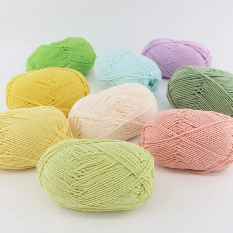 Fil de coton épais de haute qualité bricolage fil de coton de lait pour fil à tricoter à la main mélangé