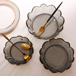 Ensemble de saladiers japonais en verre martelé gris fumé, style Phnom Penh, pour légumes et <span class=keywords><strong>salades</strong></span>, idéal pour les voyages - Product Image 2