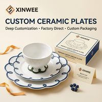 Assiettes et gobelets en céramique peints à la main, style INS français, avec dentelle creuse, design vintage, pour desserts, vente en gros, personnalisables, pour fêtes, compatibles lave-vaisselle