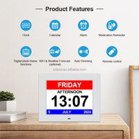 Jam Alarm Digital, tampilan huruf besar, pengingat, kalender Digital, 8 inci, kehilangan memori, Jam Alarm demam,