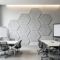 Panneau mural acoustique décoratif hexagonal en fibre de polyester, moderne, écologique et ignifuge, hautement efficace pour appartements et hôpitaux
