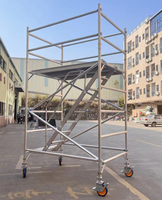 Échafaudage mobile en aluminium de 3 m, échelle d'escalier, échafaudage en aluminium pliable pour l'entretien des bâtiments et l'installation d'éclairage