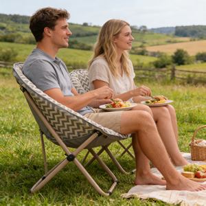 <span class=keywords><strong>Chaise</strong></span> <span class=keywords><strong>de</strong></span> lune en lin portable, design pliable avec sac <span class=keywords><strong>de</strong></span> transport pour un transport facile sur le site <span class=keywords><strong>de</strong></span> camping et à la <span class=keywords><strong>plage</strong></span> - Product Image 1