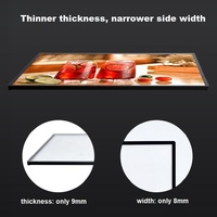 Papan Menu LED yang Dapat Disesuaikan, Penyangga Lantai A2 untuk Poster Iklan, Stand Display dengan Lampu Latar