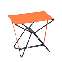Tabouret pliant léger en fil de fer orange pour l'extérieur, tube en fer épaissi pour le camping, la pêche et le croquis