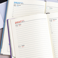 Agenda Exclusif Transfrontalier 2027 A5 Édition Anglaise, Carnet de Planification en Cuir Synthétique, Édition Espagnole, Idéal Cadeau