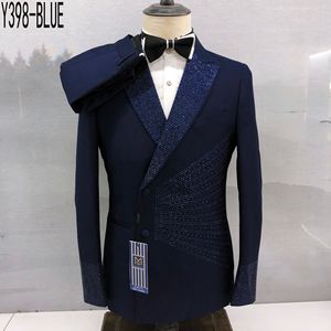 Ecowalson <span class=keywords><strong>Abiti</strong></span> da Palcoscenico per Cantanti <span class=keywords><strong>Uomo</strong></span>, Completo da <span class=keywords><strong>Uomo</strong></span> con Strass e Paillettes, Colletto a Risvolto, Monopetto, in Misto Tessuto, <span class=keywords><strong>Abiti</strong></span> da Sposo - Product Image 3