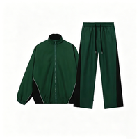 Veste coupe-vent de survêtement homme en nylon personnalisée, style rétro contrastant, avec rayures, OEM, vintage, et pantalon droit streetwear