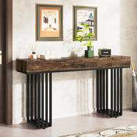 Table console en bois brun rétro au design antique moderne, style 2024, 140 cm, pour le salon