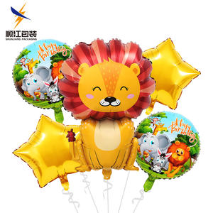Fil zürafa maymun zebra aslan hayvanlar helyum Mylar folyo balon hediye kiti bebek yaban hayatı Jungle doğum günü partisi dekorasyon için - Product Image 3