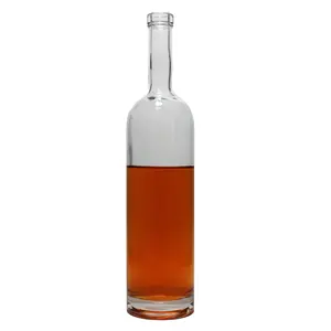 Pabrik Cina produksi super flint wiski vodka botol kaca kualitas tinggi semangat anggur tequila 750ml botol kaca minuman keras