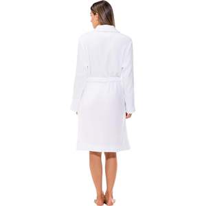 Custom Womens Fleece Shawl Collar Soft Plush Knee Length <b>Spa</b> <b>Robe</b> Cozy Sleepwear Bathrobe for Women Luxury - Product Image 6