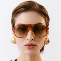 Lunettes de soleil polarisées Lbashades VS9068S personnalisables avec logo, monture en acétate, style rétro classique surdimensionné, pour femmes et hommes 2027