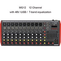 Console de mixage DJ Karaoké Studio Scène YAMAH MG12 12 canaux avec carte son USB, alimentation fantôme 48V, égaliseur 7 bandes, XLR et jack 6,35 mm