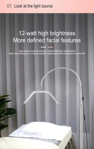 Lampe LED demi-lune 2026 pour table de manucure, lampe de tatouage et de cils, lampe de beauté avec roulettes universelles, lumière d'appoint - Product Image 4
