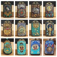 Pendentif Tangka du Népal, Vierge Tara Verte, Bodhisattva Manjushri, en bois de santal noir, motif Bouddha, collier vintage, chaîne de pull, bijoux