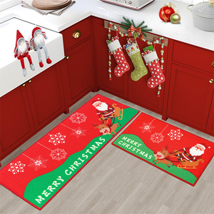 Lavable a máquina <span class=keywords><strong>Navidad</strong></span> Dector Santa Claus cocina corredor y esteras juegos antideslizante más largo cocina piso Mat - Product Image 1