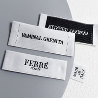 Étiquettes de col et étiquettes de vêtements en satin de luxe avec logo de ma marque, étiquettes tissées personnalisées pour vêtements