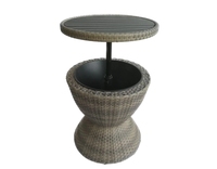 Patio Cooler Bar Table Extérieure Étanche Glacière Table Cool Drinking Holder pour Vin Bière Cola et plus