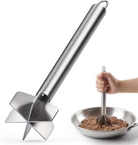 Triturador de Carne de Acero Inoxidable, Picador de Papas con Mango, Triturador de 6 Cuchillas para Cocina, para Hamburguesas - Product Image 1