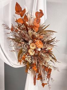 Composition florale de table de mariage, décoration de table de mariage bohème, chemin de table en fleurs préservées pour la décoration de réception de mariage, vente en gros - Product Image 3