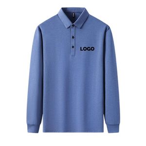 Chemise de golf pour homme de haute qualité personnalisée avec logo brodé, sublimée, grande taille, en soie, manches longues, polo, t-shirts - Product Image 1