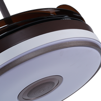 Ventilador de techo con control remoto de luz LED de nuevo diseño inteligente para altavoz Bluetooth para sala de estar