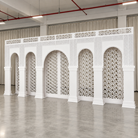 Mur de toile de fond de mariage marocain blanc, panneau d'arche islamique, fond de scène pour cérémonie, salle de banquet, décoration d'événements