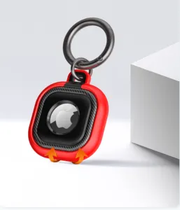 GPS Tracker Armor Anti-lost Protective Pets Cover For Apple PC+TPU Airtags case With Key Ring Keychain Hook