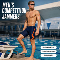 Maillots de bain de compétition pour hommes en gros, résistants au chlore, en nylon compressif, couleurs personnalisées, OEM direct