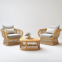 Canapé en bois massif combinaison vacances maison rotin canapé nouveau Style chinois loisirs Villa salon rotin chaise