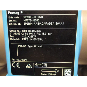 Débitmètre Endress+Hauser Proline Promag P 300, débitmètre haute température 5P3B1H-AAIBAD - Product Image 6
