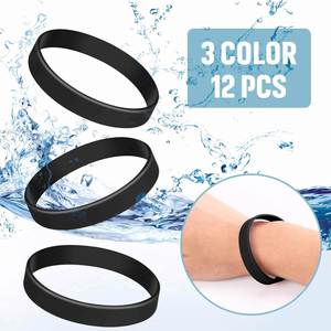 Bracelets en caoutchouc noir personnalisés, bracelets en silicone couleur unie, multi-pack vierge pour événements, fêtes, promotions, durables et confortables - Product Image 6