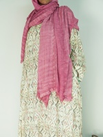 Robe Abaya noire ample pour femmes musulmanes avec hijab, style Dubaï Turquie, imprimé géométrique, kaftan en mélange de lin, robe modeste pour le Ramadan