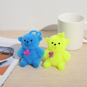 ตุ๊กตาหมียางนุ่มแบบเป่าลม มีไฟกระพริบ บีบเล่นคลายเครียด ของเล่นบีบระบายอารมณ์ - Product Image 3