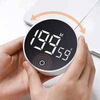 Personnalisé Numérique Led Noir Magnétique Cuisson Pomodoro Rotation Horloge Intelligente Productivité Chiffres Table Électrique Parc Cuisine Minuterie