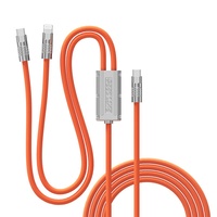Câble de charge rapide de type C en alliage de zinc pour téléphones mobiles avec gaine en silicone orange