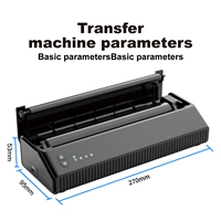 MHT-P8008 nirkabel, printer tato mini kode batang termal a4 portabel tanpa tinta, label warna pada kulit