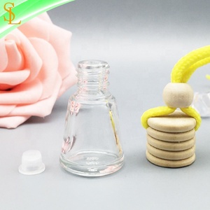 Botella difusora de coche colgante de Perfume de vidrio vacío pequeño de 4ml para <span class=keywords><strong>ambientador</strong></span> con tapa de madera - Product Image 4