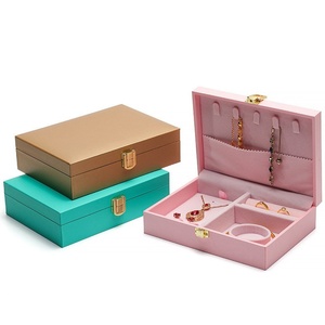PU Leather Velvet Jewelry <b>Boxes</b> Ring Necklace <b>Earring</b> <b>Gift</b> Box for Gold Jewelry Packaging Organizer Box - Product Image 5