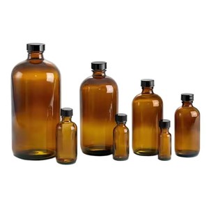 1oz 2oz 4oz 8oz 16oz 32oz 30ml <span class=keywords><strong>60ml</strong></span> 120ml 250ml 500ml 1000ml hổ phách rõ ràng Boston chai thủy tinh với Phenolic cap - Product Image 3