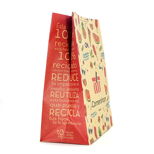 Sac en papier kraft brun personnalisé recyclable avec logo, sac en papier pour la livraison de nourriture, sac en papier pour <span class=keywords><strong>boulangerie</strong></span>, sacs en papier pour restaurant - Product Image 2