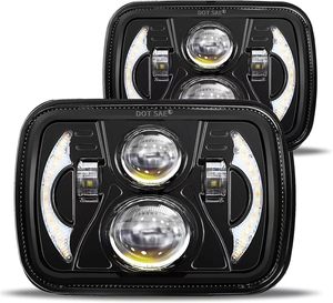 Faro LED 5x7 H6054, Antiabbagliamento Approvato DOT con DRL e Indicatore di Direzione Ambra, Abbaglianti/Anabbaglianti per Jeep XJ YJ, GMC Comanche - Product Image 1