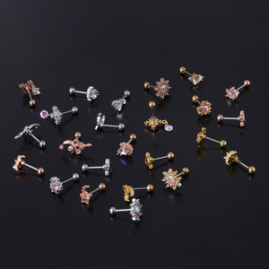 Orecchino a bottone con Piercing alla cartilagine in acciaio inossidabile gioielli <span class=keywords><strong>per</strong></span> ragazze Mini orecchino con Piercing all'orecchio a croce con zirconi <span class=keywords><strong>per</strong></span> le donne - Product Image 5