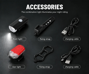 ชุดไฟจักรยาน LED สำหรับขี่กลางแจ้ง ชาร์จผ่าน USB กันน้ำระดับ IPX4 - Product Image 5