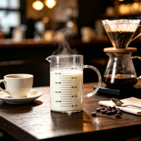 Verre à mesurer en borosilicate résistant à la chaleur, 500 ml, 1000 ml, grande capacité, avec poignée, compatible micro-ondes